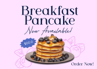 Breakfast Blueberry Pancake Postcard Image Preview