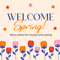 Welcome Spring Greeting Instagram Post Design