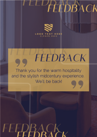 Minimalist Hotel Feedback Poster Image Preview