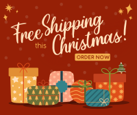 Modern Christmas Free Shipping Facebook Post Preview