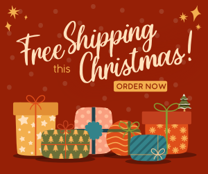 Modern Christmas Free Shipping Facebook post Image Preview