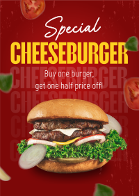 Special Cheeseburger Deal Poster Design