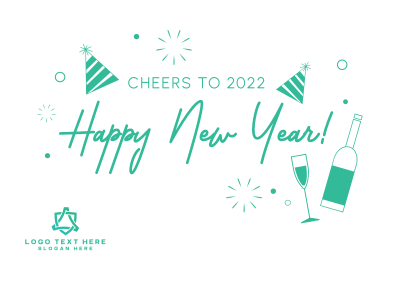 Cheers to New Year Postcard Image Preview