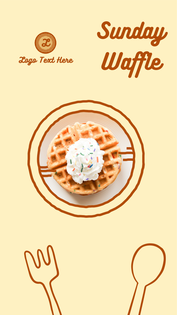 Yummy Waffle Plate Instagram Story Design Image Preview