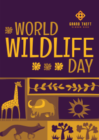 Paper Cutout World Wildlife Day Poster Design