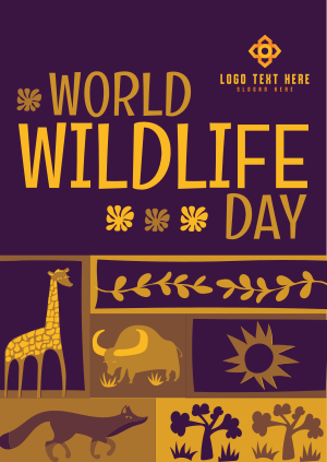 Paper Cutout World Wildlife Day Poster Image Preview