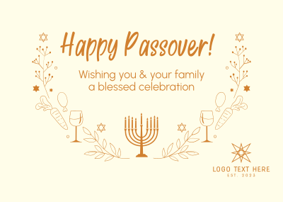 Celebrate Passover Postcard Image Preview