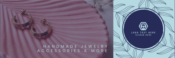 Handmade Jewelry Leaves Twitter Header Design Image Preview