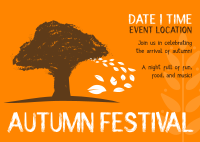 Autumn Leaf Trail Postcard Design