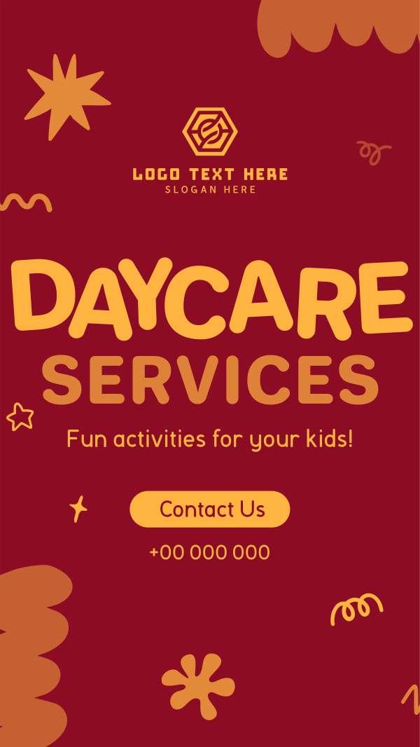 Scribble Shapes Daycare Facebook Story Design Image Preview