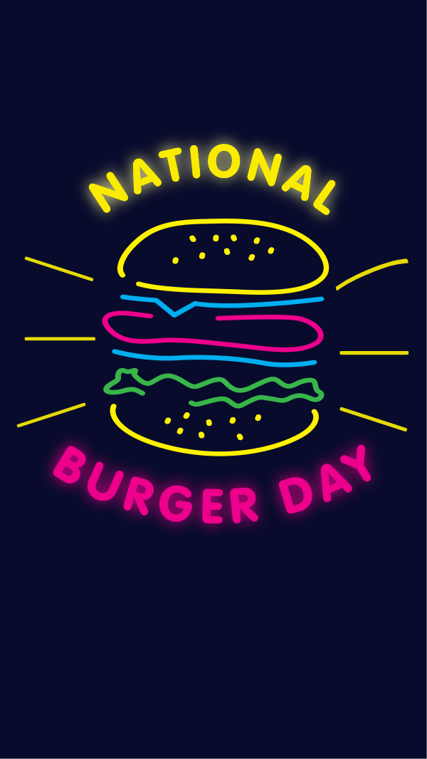 Neon Burger Instagram Story Design Image Preview