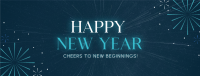 Fireworks New Year Greeting Facebook cover Image Preview