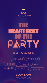 Typographic Party DJ Instagram reel Image Preview