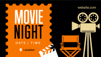 Minimalist Movie Night Facebook Event Cover Design