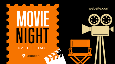 Minimalist Movie Night Facebook event cover Image Preview