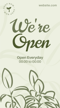 Plant Store Open Instagram story Image Preview