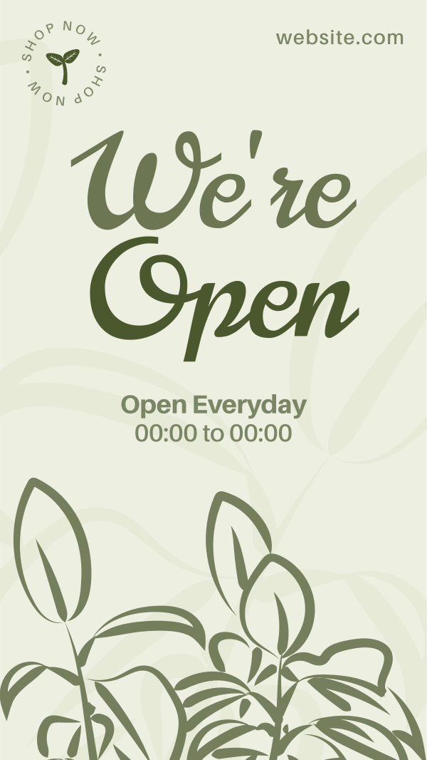 Plant Store Open Instagram Story Design Image Preview