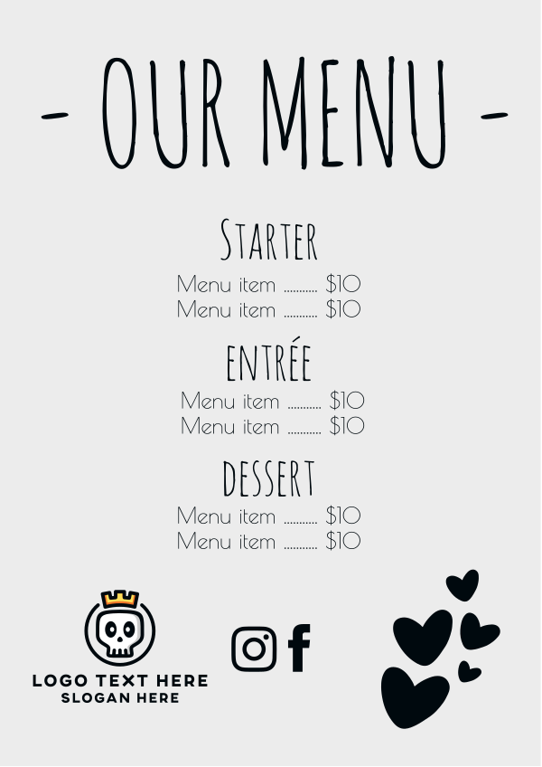 Cute and Dainty Menu Design Image Preview