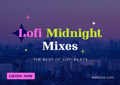 Lofi Midnight Music Postcard Image Preview