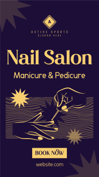 Groovy Nail Salon Facebook Story Design