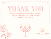 Hanukkah Lilies Thank You Card Design