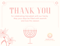 Hanukkah Lilies Thank You Card Image Preview
