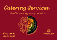Food Catering Services Postcard Design