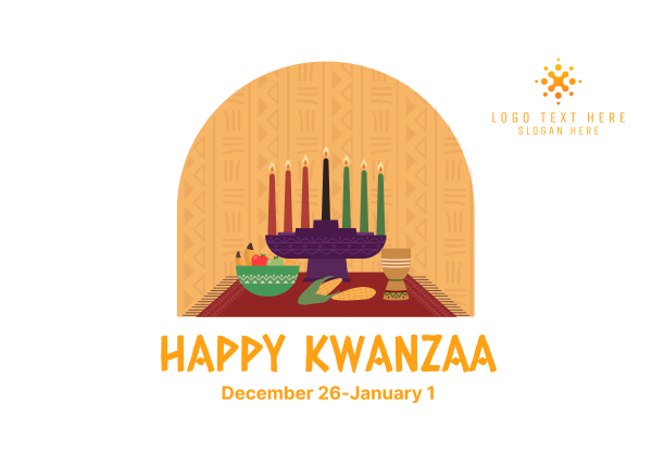 Kwanzaa Window Postcard Design Image Preview