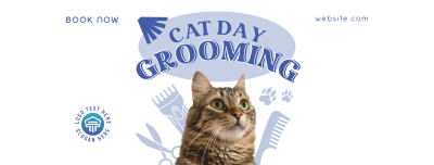 Cat Day Grooming Facebook cover Image Preview
