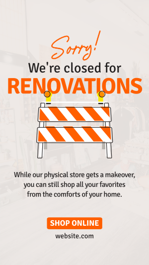 Closed for Renovations Facebook story Image Preview