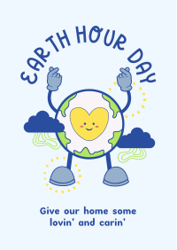 Happy Earth Mascot Flyer Design