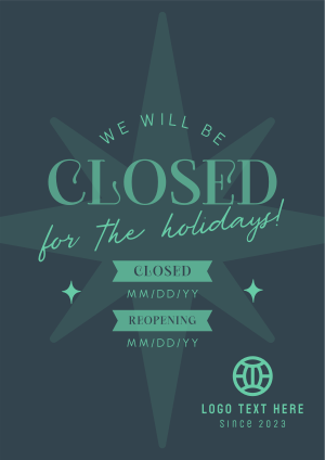 Holiday Closing Badge Flyer Image Preview