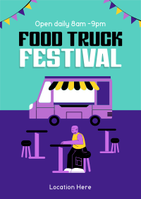 Retro Food Truck Festival Poster Image Preview