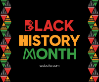 Black History Triangles Facebook Post Design