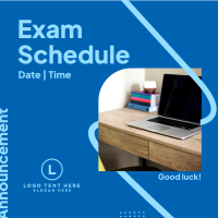 Announcement Exam Schedule Instagram Post Preview