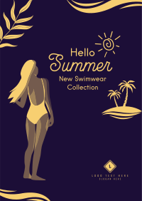 Hello Summer Scenery Poster Design