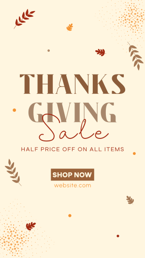 Thanksgiving Sale Instagram story Image Preview