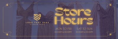 Sophisticated Shop Hours Twitter header (cover) Image Preview