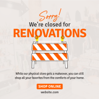 Closed for Renovations Instagram Post Design
