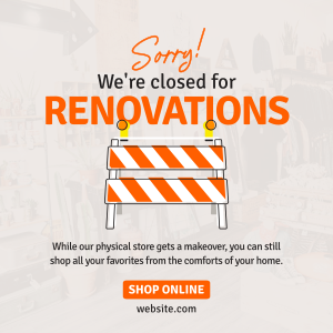 Closed for Renovations Instagram post Image Preview