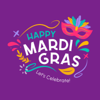 Mardi Gras Mask Instagram Post Design