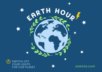 Recharging Earth Hour Postcard Image Preview