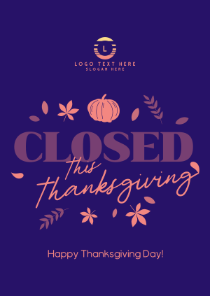 Closed for Thanksgiving Poster Image Preview