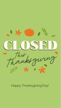 Closed for Thanksgiving Instagram Reel Preview