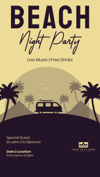 Beach Night Party Facebook Story Design