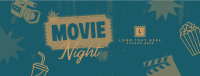 Retro Movie Night Facebook cover Image Preview