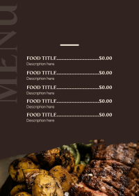 Main Course Steak Menu | BrandCrowd Menu Maker | BrandCrowd