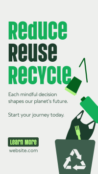 Reduce Reuse Recycle Waste Management YouTube Short Design