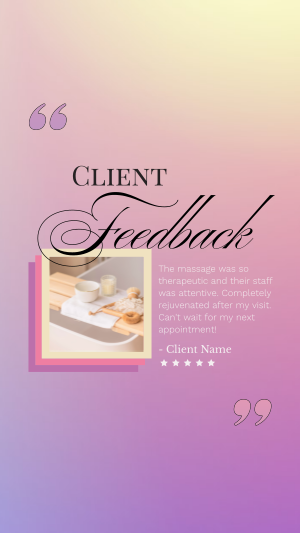 Spa Client Feedback Instagram story Image Preview