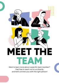 Modern Quirky Meet The Team Poster Image Preview